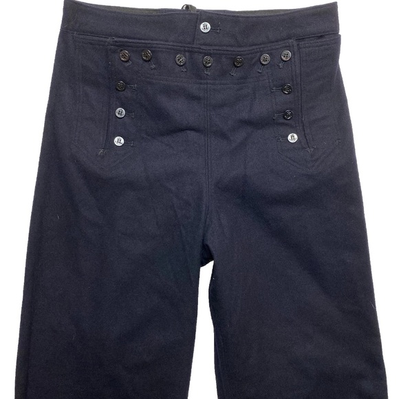 True Vintage US Navy Pants Mens 34L Navy Wide Leg Cracker Jack 70s Vietnam - Picture 1 of 12